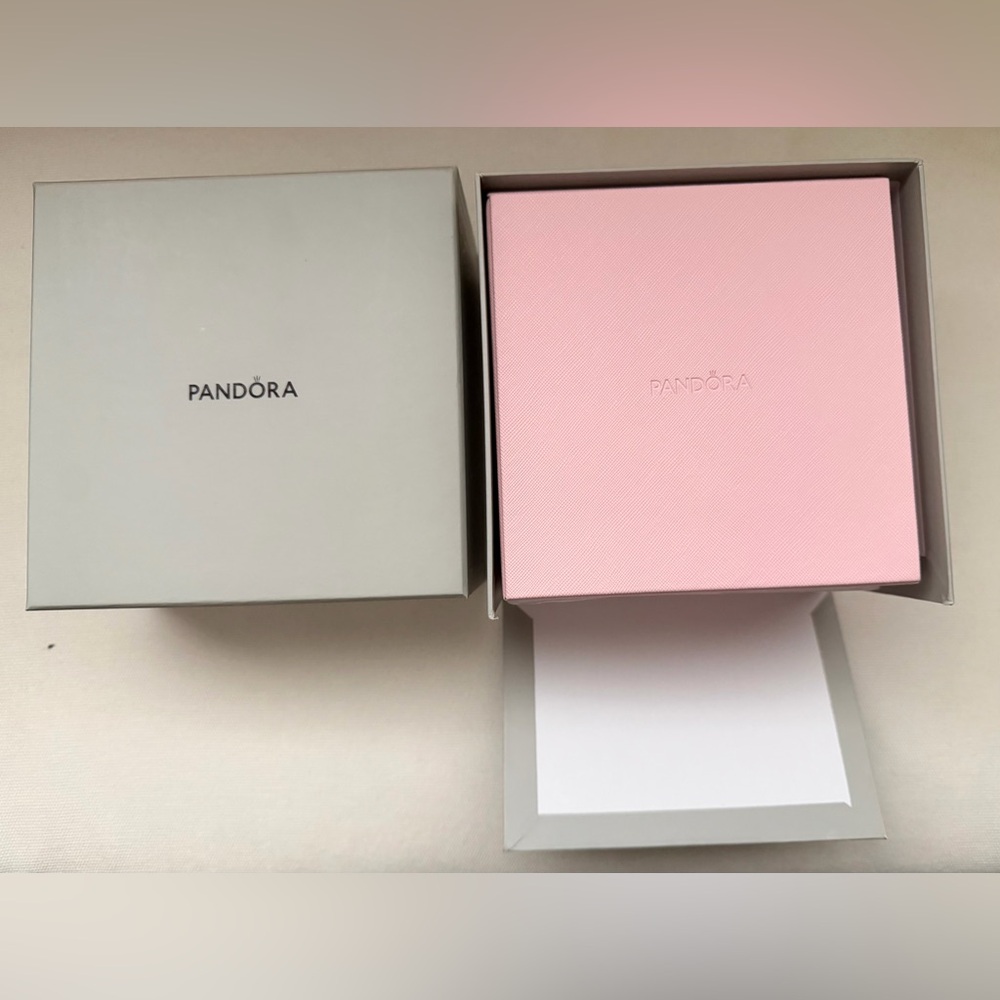 Pandora Jewelry box A004 Pink with Mirror - Picture 2 of 6